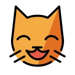 Grinning Cat With Smiling Eyes SVG Icon